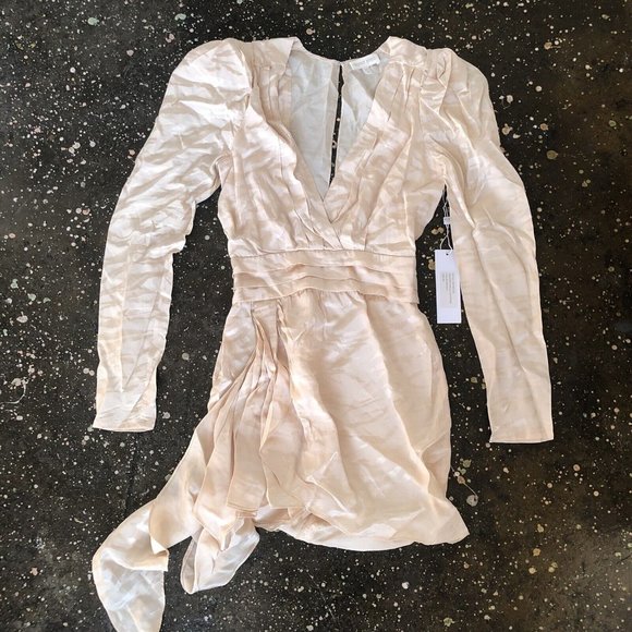 Ronny Kobo Lilian Dress Tapioca White Mini Puff Silk Party XS NWT $488 - Picture 6 of 7